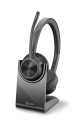 POLY Voyager 4320 UC Auricolare Wireless A Padiglione Ufficio USB tipo A Bluetooth Base di ricarica Nero