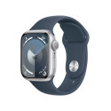 Apple Watch Series 9 GPS Cassa 41mm in Alluminio Argento con Cinturino Sport Blu Tempesta - M/L