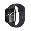 Apple Watch Series 9 GPS + Cellular Cassa 45m in Acciaio inossidabile Grafite con Cinturino Sport Band Mezzanotte - M/L