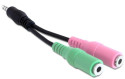 DeLOCK 3.5mm/2 x 3.5mm cavo audio 0,12 m Multicolore