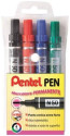 Pentel N50 evidenziatore 4 pz Nero, Blu, Verde, Rosso