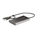 StarTech.com Adattatore da USB-C a HDMI - Convertitore da USB tipo C o A a 2x HDMI per laptop - 4K 60Hz 100W Power Delivery Pass-Through - Adattatore video multimonitor USB type C /Dongle USB - Cavo integrato 30cm