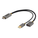 StarTech.com Cavo adattatore da HDMI a DisplayPort da 30 cm - Convertitore attivo da HDMI 2.0 a DP 1.2 da 4K 60Hz, HDR - Adattatore HDMI alimentato tramite bus USB - Da notebook/PC HDMI a monitor DisplayPort