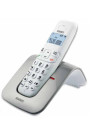 Saiet SLIDE Telefono DECT Identificatore di chiamata Argento, Bianco