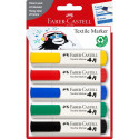 Faber-Castell 159520 marcatore permanente Punta smussata Nero, Blu, Verde, Rosso, Giallo 5 pz