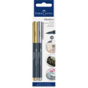 Faber-Castell 160796 evidenziatore 2 pz Punta del pennello Oro, Metallico