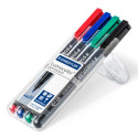 Staedtler Lumocolor 317 WP4 marcatore permanente Nero, Blu, Verde, Rosso 4 pz