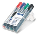 Staedtler Lumocolor 350 WP4 evidenziatore 4 pz Nero, Blu, Verde, Rosso