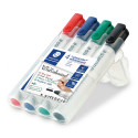 Staedtler Lumocolor 351 B WP4 marcatore permanente Tipo di punta Nero, Blu, Verde, Rosso 4 pz