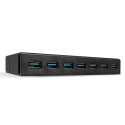 Lindy 43228 hub di interfaccia USB 3.2 Gen 1 (3.1 Gen 1) Type-A 5000 Mbit/s Nero