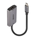 Lindy 43327 cavo e adattatore video 0,11 m USB tipo-C HDMI Nero, Grigio