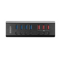 Lindy 4 Port USB 3.0 Hub with 3 Quick Charge 3.0 Ports USB 3.2 Gen 1 (3.1 Gen 1) Type-B 5000 Mbit/s Nero