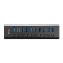 Lindy 10 Port USB 3.0 Hub with On/Off Switches USB 3.2 Gen 1 (3.1 Gen 1) Type-B 5000 Mbit/s Nero