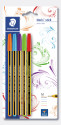 Staedtler Blister con 5 penne 1 rossa e 4 colori assortiti