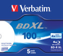 Verbatim BD-R XL 100GB* 4x Ampia area stampabile a getto d'inchiostro, 5 pezzi in Jewel case