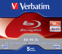 Verbatim BD-RE DL 50GB 2 x 5 Pack Jewel Case 5 pz