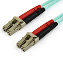 StarTech.com Cavo in fibra ottica multimodale da LC/UPC a LC/UPC OM4 da 10 m - Fibra LOMMF/VCSEL Zipcord da 50/125 µm, Reti 100G - Bassa perdita di inserzione - Cavo patch in fibra LSZH - Turchese