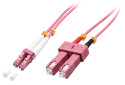 Lindy 46365 cavo a fibre ottiche 15 m LC SC OM4 Rosa