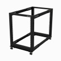 StarTech.com Server Rack a 4 Montanti 15U Open Frame, Armadio Rack di Rete 19" con Ruote, piedini di livellamento/montaggio a pavimento, Quadro Rack Scorrevole/profondità regolabile per apparecchiature AV/Dati/IT