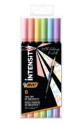 BIC Intensity Dual tip evidenziatore 6 pz Punta del pennello Azzurro, Verde chiaro, Rosa chiaro, Pesca, Viola, Giallo