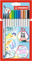 STABILO Pen 68 Brush marcatore Vivido Multicolore 12 pz