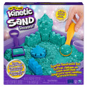 Kinetic Sand |Castello di Sabbia Shimmer | Sabbia cinetica 454gr | Sabbia magica | Sabbia colorata glitterata verde | 3 accessori e vaschetta inclusi | Giocattoli per bambini e bambine 3 anni