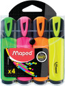 Maped Fluo'Peps evidenziatore 4 pz Punta smussata Colori assortiti