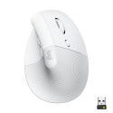 Logitech Lift Mouse Ergonomico Verticale, Senza Fili, Ricevitore Bluetooth o Logi Bolt USB, Clic Silenziosi, 4 Tasti, Compatibile con Windows / macOS / iPadOS, Laptop, PC. Bianco