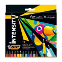 BIC Intensity Premium marcatore Fine Nero, Blu, Verde, Azzurro, Arancione, Viola, Rosso, Colore vaniglia, Viola, Bianco, Giallo