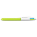 BIC 4 Colours Verde, Rosa, Viola, Turchese Penna a sfera retrattile a clip Medio 12 pz