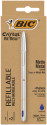 BIC Cristal Re'New, Penna Ricaricabile Blu a Sfera, Fusto in Metallo (Punta 1mm), Confezione 1 Penna + 2 Ricariche