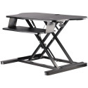 StarTech.com Scrivania ad angolo Sit Stand con Vassoio per Tastiera - Ampia Superficie (908x530mm) - Postazione di lavoro ergonomica per stare in piedi/seduto ad altezza regolabile - Supporta due monitor