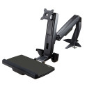 StarTech.com Braccio regolabile da scrivania per postazione di lavoro Sit-Stand per un singolo display 27" con montaggio VESA - Supporto ergonomico articolato da scrivana seduto/in piedi con vassoio per tastiera