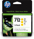 HP Confezione da 3 cartucce di inchiostro giallo originale DesignJet 712 da 29 ml