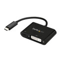 StarTech.com Adattatore USB C a DVI 1080p - Power Delivery - Convertitore Video USB Type-C a DVI-D Single Link con Ricarica - PD 60W Pass-Trough -Compatibile Thunderbolt 3 - Nero