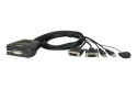 ATEN Switch KVM cavo USB DVI a 2 porte con selettore porta remota