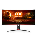 AOC G2 CU34G2X/BK Monitor PC 86,4 cm (34") 3440 x 1440 Pixel Quad HD LED Nero, Rosso