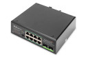 Digitus Switch Gigabit PoE+ di livello industriale a 8 porte con 2 porte uplink SFP