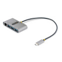 StarTech.com Hub USB-C con Ethernet a 3 porte - Adattatore USB Type-C con 3x USB-A e 1X Ethernet Gigabit - Splitter USB C Alimentato da Bus- USB 3.0 5Gbps - Hub Portatile USB-C/USB-A - Cavo Integrato da 30cm - GbE