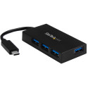 StarTech.com Hub USB-C a 4 Porte - Hub USB Type-C con 4 Porte USB-A (USB 3.0/3.1 Gen 1 SuperSpeed 5Gbps) - Adattatore Portatile USB-C/USB-A - Hub di Ricarica BC 1.2 Autoalimentato da Bus USB o con Alimentatore