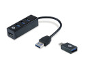 Conceptronic HUBBIES04B hub di interfaccia USB 3.2 Gen 1 (3.1 Gen 1) Type-A 5000 Mbit/s Nero