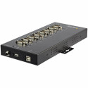 StarTech.com Hub Seriale 8 Porte da USB a RS232/RS485/RS422 -Hub Convertitore industriale da USB 2.0 a DB9 - Protezione IP30 - Hub in Metallo installabile su Barra Din - Protezione ESD 15kV