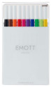 Uni-Ball Emott evidenziatore 10 pz Nero, Blu, Marrone, Fucsia, Verde, Verde chiaro, Arancione, Rosa, Rosso, Giallo