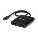 StarTech.com Adattatore USB-C a DisplayPort a due porte, Splitter MST Hub USB Tipo C a doppia porta DP 1.2 - Adattatore Multi-Monitor per doppio DisplayPort 4K 30Hz/1080p 60Hz, Cavo integrato 30cm, Solo Windows