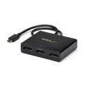 StarTech.com Adattatore USB-C a DisplayPort a 3 porte, MST hub USB Type-C a 3x DisplayPort 1.2, triplo estensore/splitter DP 1080p 30Hz per laptop USB Tipo C, cavo integrato extra-lungo da 30cm - Solo Windows