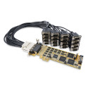 StarTech.com Scheda seriale PCI Express a16 porte DB9 RS232 - Staffa a Profilo basso (installata) e completo - Adattatore seriale multiporta - Scheda seriale PCIe