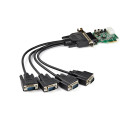 StarTech.com Scheda adattatore seriale PCI Express RS232 a 4 porte - Scheda controller host seriale PCIe RS232 - PCIe a seriale DB9 - 16950 UART - Scheda di espansione a basso profilo - Windows/Linux