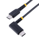 StarTech.com Cavo di Ricarica USB-C a 90° da 15cm - Cavetto di Ricarica Veloce USB Tipo-C per uso intensivo - Cavo Dati USB 2.0 Type-C a C in Resistente Fibra Aramidica - PD 60W 3A - Cavetto USB-C Corto - Nero