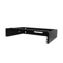 StarTech.com Staffa Rack 19" 2U per installazione a Parete - Supporto a Parete a Profilo Basso per Patch Panel, Dispositivi IT/AV, Switch di Rete - Adattatore Rack 2 Unità Portata fino a 35kg - Acciao - Nero