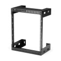 StarTech.com 12U 19" Rack di rete per montaggio a parete a 2 staffe - Rack a muro profondo 12"/30cm a telaio aperto. Rack per dati/AV/IT/apparecchiature informatiche/patch panel con dadi e viti a gabbia, capacità 90 Kg, nero